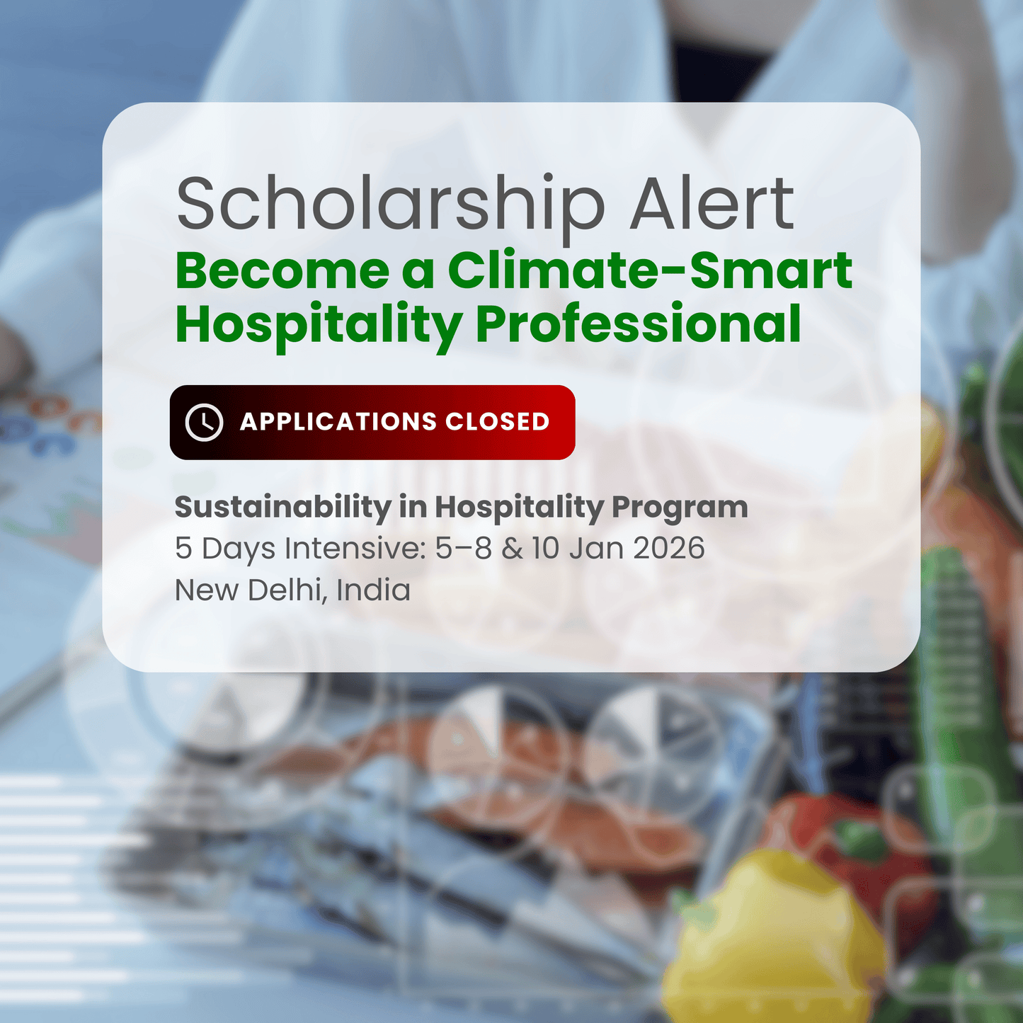 Scholarship Application (Sustainability in Hospitality - 5 Days)